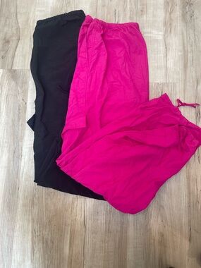 No Boundaries Black and Hot Pink Jogger Pants Set